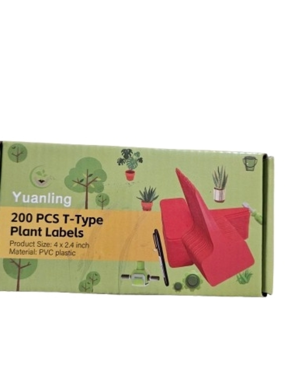 Yuanling 200 PCS T-Type Plant Labels - Red